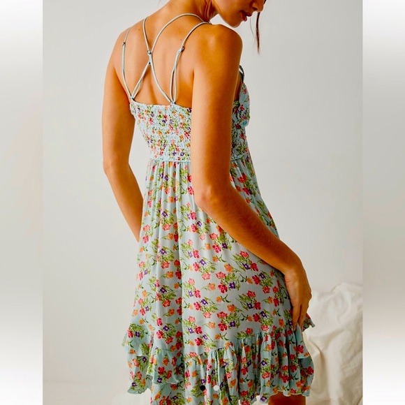 NWT Free People Adella Printed Mini Slip Dress - M & L - Picture 3 of 5